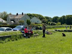 Coffee and ice cream break at Fremington Quay